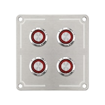 Labarka 4'lü Krom Switch Panel Sigortalı Kırmızı LED'li 12-24V