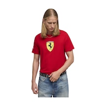 Puma Ferrari Colored Shield Erkek Kırmızı Günlük Stil T-shirt 63531002 Kırmızı