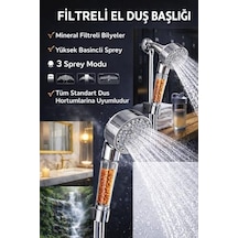 Mineralli Filtreli Duş Başlığı Ve Paslanmaz Çelik Duş Hortumu Seti, Yüksek Basınçlı Su Tasarruflu El Duşu, Kireç Önleyici Banyo Aksesuarı,filtreli El Tipi Duş Başlığı 000 Açık Krem