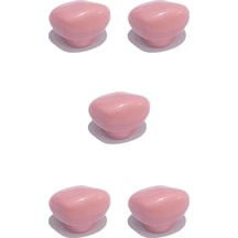 5 Adet Porselen Taş Düğme Pembe Seramik Mobilya Kulpu Çekmece Dolap Kolu 4.5 Cm Pembe