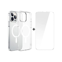 Baseus Crystal Apple iPhone Uyumlu 13 Pro Max 6.7 Magsafe Silikon Kılıf + Temp