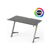 Viyero Axıs Z-ayak Rgb Aydınlatma Karbon-fiber Oyuncu Masası 15mm 120x60x75cm Gd-12002e-6-blk Siyah