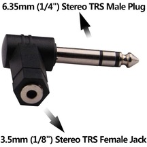 Stereo 6.3 Mm Erkek To 3.5 Mm Dişi 90 Derece Çevirici Aparat
