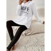 Kadın Uzun Kollu Kapşonlu Bağcıklı Viskon Iki Iplik Sweat Kadın Uzun Kollu Kapşonlu Bağcıklı Viskon Iki Iplik Sweat