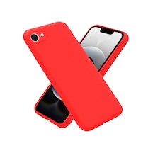 Apple iPhone Uyumlu 16e Kılıf Nano İçi Kadife Silikon - Kırmızı