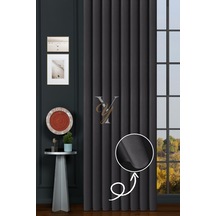 İpek Kadife Fon Perde V-11 Koyu Gri Koyu Gri
