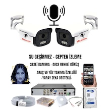 2'li Sesli - 5mp Sony Lens Gece Renkli, Yüz Tanımalı Kamera Seti