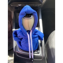 Her Araca Uygun Kapşonlu Sweatshirt Polar Vites Kılıfı Mavi