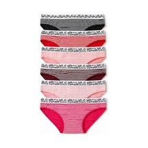 6 Lı Kadın Çizgili Karışık Renk Pamuklu Bikini Külot With Love 001