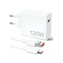 120w Şarj Aleti Hızlı Çift Turbo Şarj Aleti Seti Beyaz Diğer