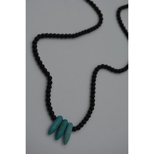 Stoneage Jewellery Amazonit Ve Oniks Taşlı Metalsiz Şifa  Kolyesi Gümüş
