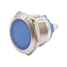 Motorobit 19L-P1 19Mm 12-24V Metal Sinyal Lambası - Mavi