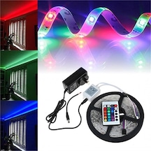 5 Metre Rgb Şerit Led Seti-iç Ve Dış Mekan Silikonlu-tak Çalıştır Çok Renkli