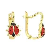 Goldkupe 14 Ayar Taşlı Uğur Böceği Altın Çocuk Küpe 1,19 Gr-1059