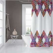 Banyo Duş Perdesi 10149 120x200 Perde Borusu Askı Aparatı 90x130 Hediyeli Çok Renkli