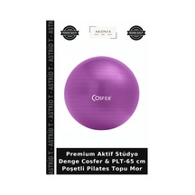 Premium Aktif Stüdyo Denge Cosfer & Plt-65 Cm Poşetli Pilates Topu Mor