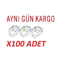 Rj11 Jack Konnektör Uç 4839A Telefon Başlık 100 Adet Cak Baş Çak