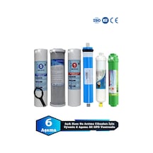 Sumarkt Açık Kasa Su Arıtma Cihazı Uyumlu 6 Aşama Cift Sediment 80 Gpd Vontron Alkalinli Filtre Bakım Seti