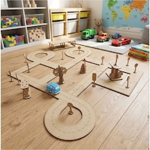 Montessori Ahşap Mdf Yol Ve Trafik Puzzle Eğitici Oyuncak