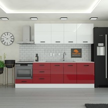 260 Cm Mutfak Dolabı Mdf Kapak Tezgah Dahil Yrkn260 101 Kırmızı