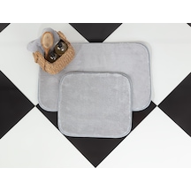 Madame Coco Carol 2'Li Banyo Paspası - Gri - 50X80 + 45X50 Cm