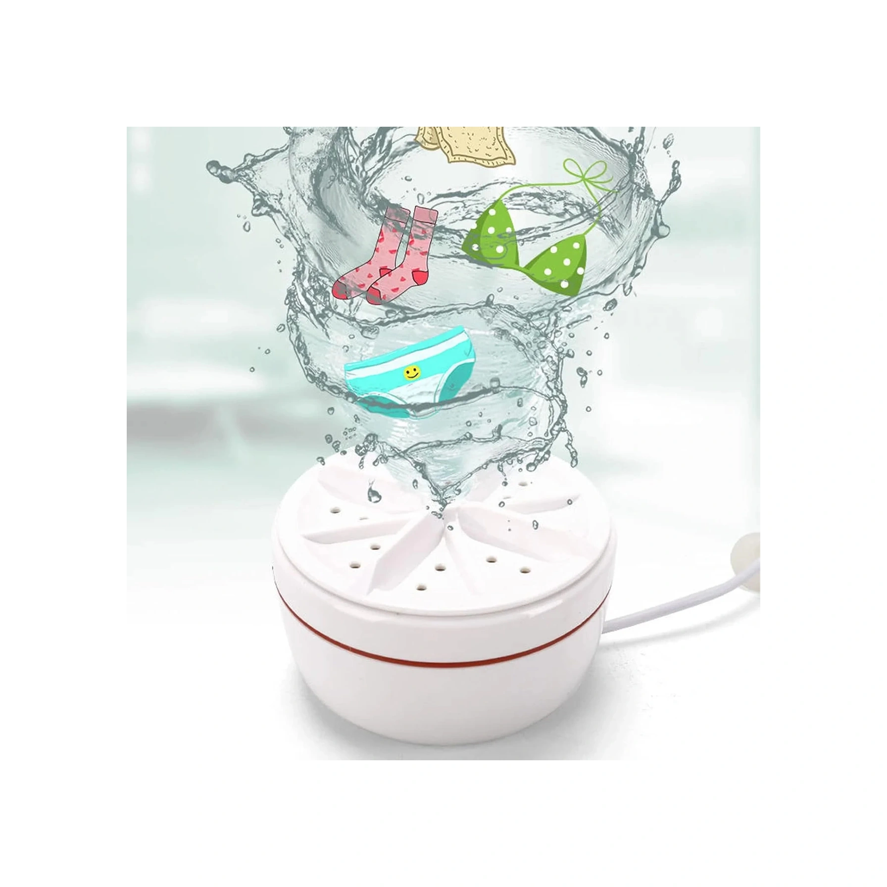 Mini Portatif Çamaşır Makinesi Taşınabilir Kahverengi