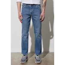 Wrangler Texas Straight Fit Normal Bel Denim Esnek Jean Kot Pantolon W1219237X Mavi