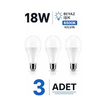 18w E27 Led Ampul 6500k Beyaz Işık 3 Adet Yüksek Aydınlatma Lamba Diğer