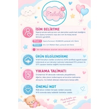Pia Baby İsme Özel Erkek Bebek Kısa Kollu Alttan Çıtçıtlı Body Zıbın %100 Pamuk Organik Baskılı Bebek Body 1007ba3x Ekru