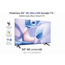 Maximus 50'' 127 Ekran Uha 50 M9P Uydu Alıcılı Google Tv