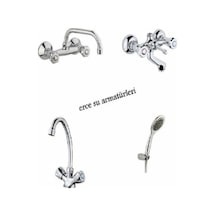 Çevirmeli Evye lavabo banyo Bataryası duş Takımı Krom