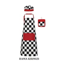 Kadın Erkek Aşçı Uzun Mutfak Önlüğü Bone + Tutaç