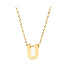 925 Ayar Gümüş Sarı Zincir U Harf Kolye