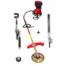Benzinli Sırt Tırpan + Kancalı Silkeleme Hasat + Çit Kesme Aparatı Set 52 Cc 4,6 Hp Bc520