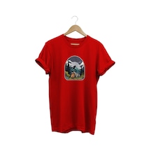 Çadır Baskılı Kırmızı T-shirt kırmızı
