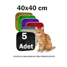 Pofuduk Kedi Halısı 5 Adet 40x40 Cm Yumoş Kedi Evi - Kulübeleri Boyutlarına Uygundur