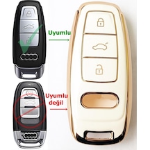 Audi Uyumlu Yeni A4 A5 A6 A7 A8 Q5 Q7 Q8 2019 Smart Beyaz Anahtar Kumanda Kabı Kılıfı Oto Anahtarlık