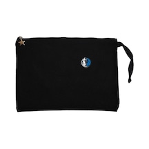 Dallas Mavericks Logo Siyah Clutch Astarlı Cüzdan / El Çantası Siyah