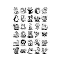 Sevimli Hayvanlar Chibi Sticker Seti 150 Adet - 5'li Mega Paket No32 - Laptop Defter Ajanda Çok Renkli