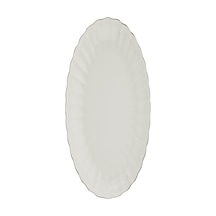 Kütahya Porselen Bone Luz Platin File Kayık Tabak 27x19cm Tekli Bnlzf28ky220 Krem