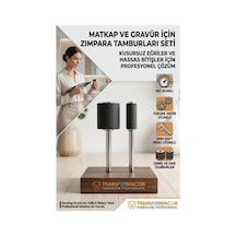 2 Li Set 6.35 Ve 12.7 Mm Zımpara Tamburu Seti - Gravür Matkap Zımparalama Ucu Aparatı 723174 Str-mn3