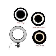 Ring Light Youtuber Tictok Makyaj Işıklı Telefon Tutucu M-16 + 2.2m Tripod Siyah