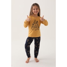 Roly Poly 3170 Garson Climb Your Big Dreams Kız Çocuk Uzun Kol Pijama Takım 001