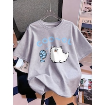 Noıssey Urban Pop Graphic Kadın Tişört Koleksiyonukod 5134 Gri
