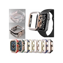 Apple Uyumlu  Watch 5 6 44 MM Çift Sıra Parlak Taşlı Rubber Kasa Ka