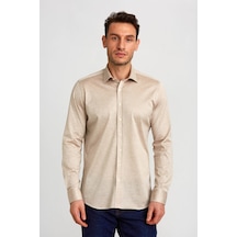 Bisse Platınıum Regular Fit Gömlek Bej Pltg024 D07 Bej