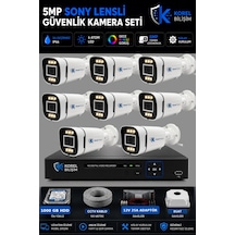 Korel Bilişim 8 Kameralı 6 Ledli 5 Mp Sony Lensli Gece Renkli Güvenlik Kamerası Seti 1000 Gb Hdd