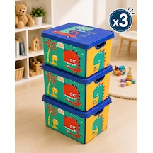 Style Box Dude Dekoratif Oyuncak Kutu Seti - 3x 20 Litre Çok Renkli
