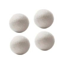 Shineyee 4 Adet 6 Cm Organik Yün Kurutma Topları - Doğal Kumaş Yumuşatıcı, Yeniden Kullanılabilir, Enerji Tasarrufu Sağlar