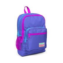 Dört Bölmeli Mor Desenli İlkokul Çantası 23703 124-Pembe